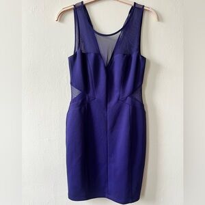 Guess Purple Sheath Mini Dress V-Neck Sleeveless